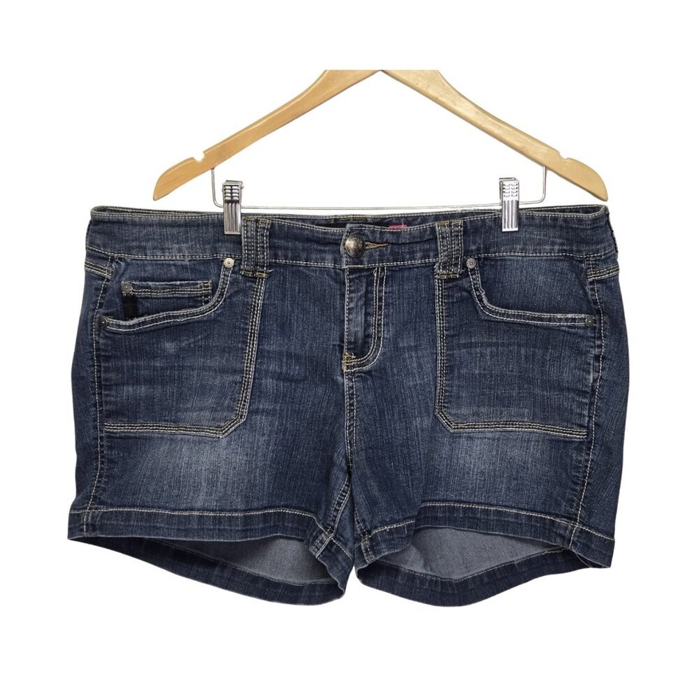 Torrid Women Denim Jean Shorts Size 18 Stretch Cotton Blend Dark Wash Casual